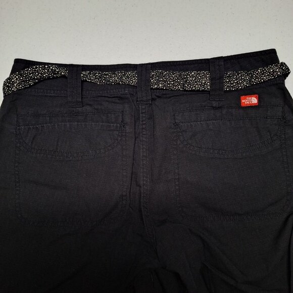 The North‎ Face Cropped Pants Capri Black Tie Belt Womens 10 Gorp Hiking - Picture 6 of 7